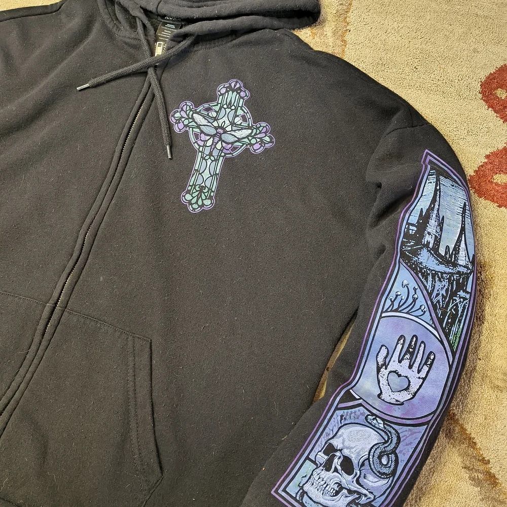 Cosmic Aura Black Zip-Up Hoodie - Picture 2 of 6